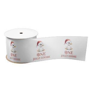 One Jolly Goose December First Birthday Satin Ribbon