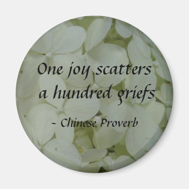 One joy scatters a hundred griefs magnet (Front)