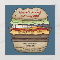 One Juicy Burger Invitation