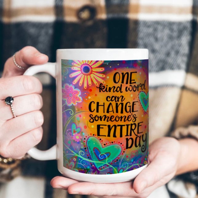 One Kind Word Fun Floral Coffee Mug (Creator Uploaded)