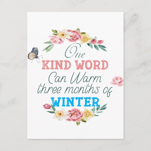 One Kind Word Quote Postcard (Front)