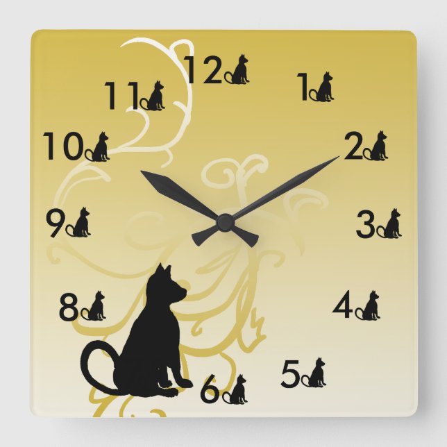One Kitty Two Kitty Cat Clock Pets Gifts (Front)