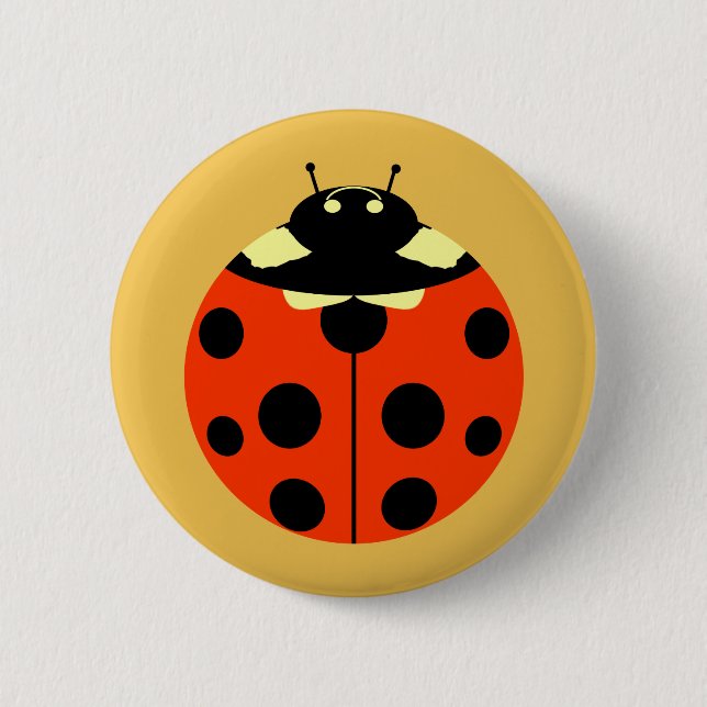One ladybug 6 cm round badge (Front)