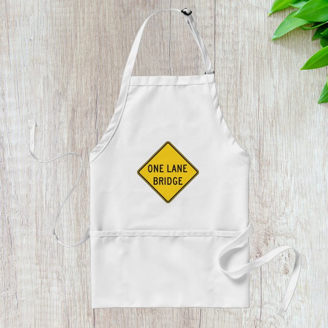 One Lane Bridge Road Sign Yellow Standard Apron (Creator Uploaded)