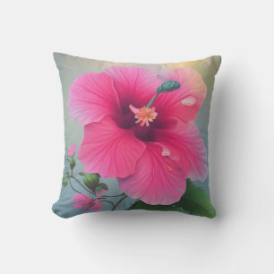 One Large Hibiscus In Full Bloom Cushion