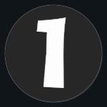 One Large Round Black Number Stickers by Janz<br><div class="desc">Custom Number Designs by Janz © 2008-2017 Jan Fitzgerald. All rights reserved. Graphic Design,  Artwork,  & Photography by Jan & Michael Fitzgerald.</div>
