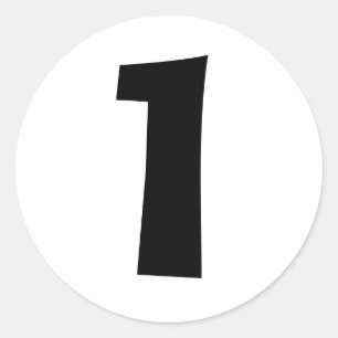 One Large Round White Number Stickers by Janz
