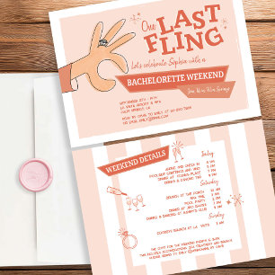 One Last Fling Bachelorette Girls Weekend Invitation