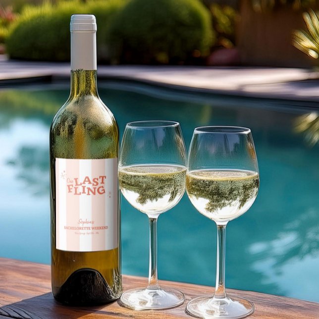 One Last Fling Bachelorette Wine Label (Creator Uploaded)