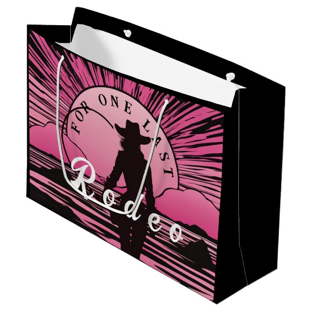 One Last Rodeo Bachelorette Large Gift Bag (Front Angled)