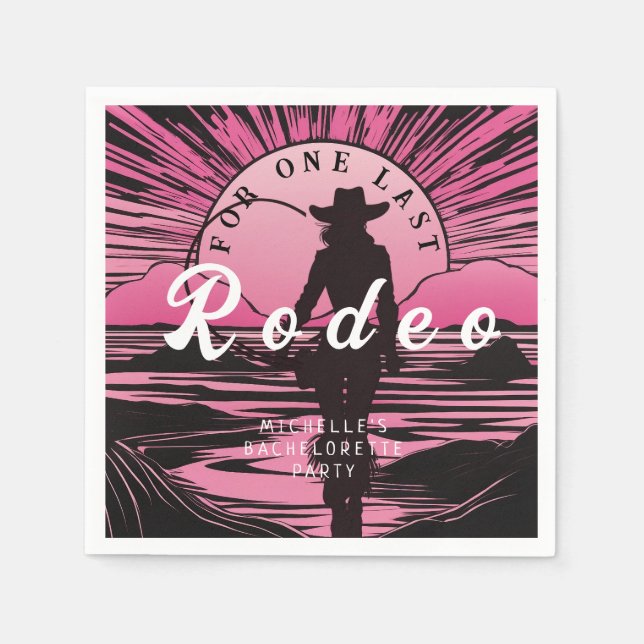 One Last Rodeo Bachelorette Napkin (Front)