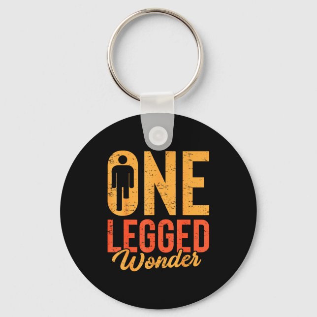 One Legged Wonder Funny Leg Amputee Prosthetic Han Key Ring (Front)