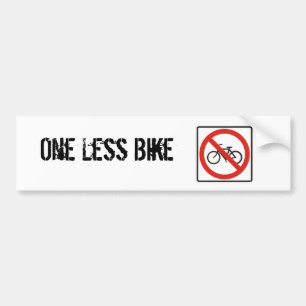 One Less Bike Bumper Sticker