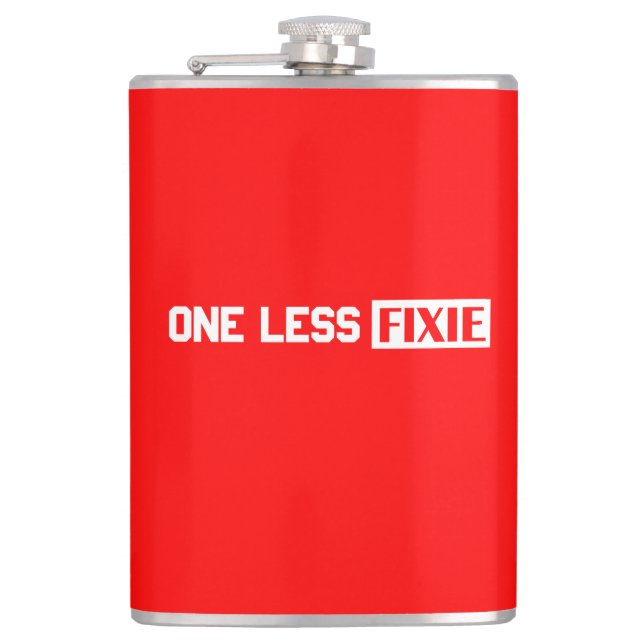 One Less Fixie Hip Flask (Front)