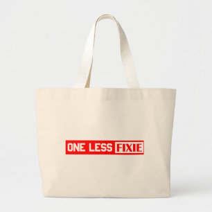 One Less Fixie Large Tote Bag