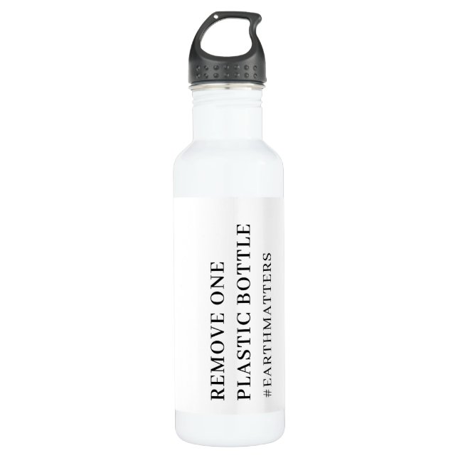 One Less Plastic Save The Planet Eco Modern Design 710 Ml Water Bottle (Front)