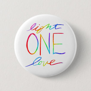 One Light One Love Inspirational Rainbow Words Pin