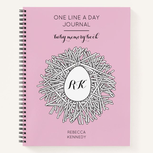 One Line a Day Journal Baby Girl Memory Book (Front)