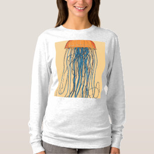 One-Line Box Jellyfish Portrait – Bold Bauhaus & M T-Shirt