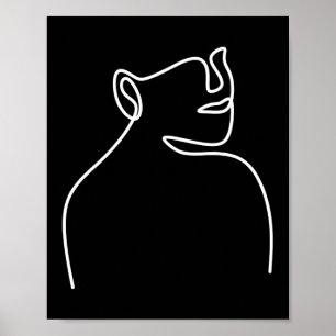 One line continuous digital art poster