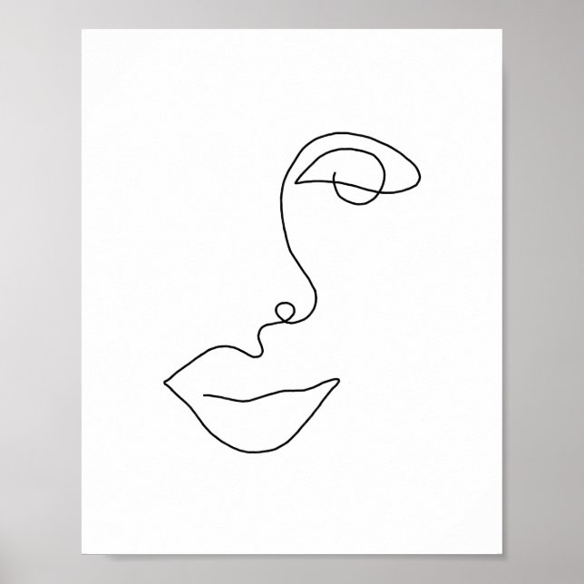 One Line Contour Face 1 Poster (Front)