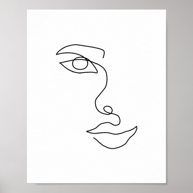 One Line Contour Face 2 Poster (Front)