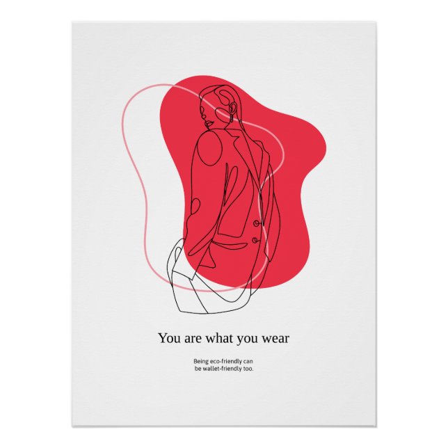 One Line Drawing | Abstract Face Modern Art Print (Front)