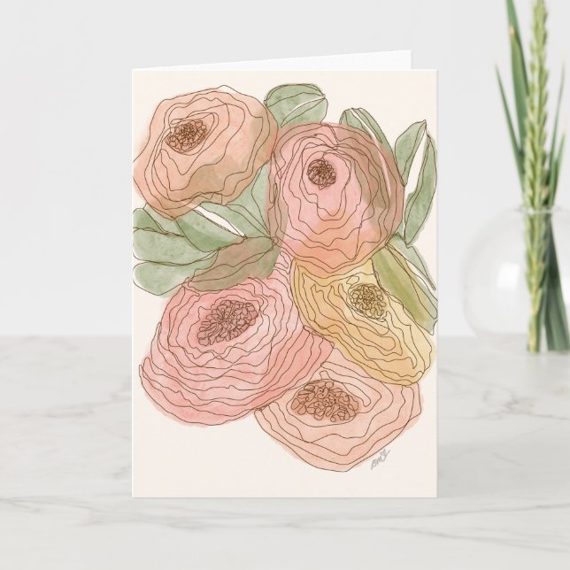 One Line Floral Card (Front)
