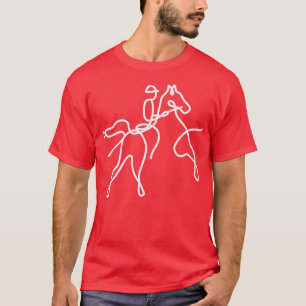 One Line Horse Rider with majestic horses 1 T-Shirt