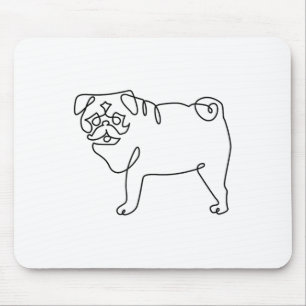 One Line Pug Tattoo _1  Mouse Pad