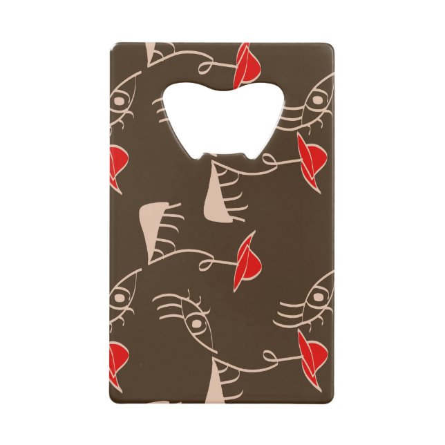 One-line woman face: abstract pattern. (Front)