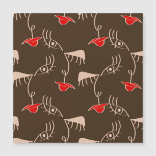 One-line woman face: abstract pattern.