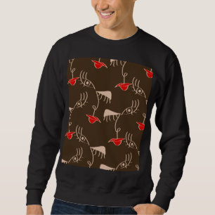 One-line woman face: abstract pattern. sweatshirt