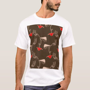 One-line woman face: abstract pattern. T-Shirt