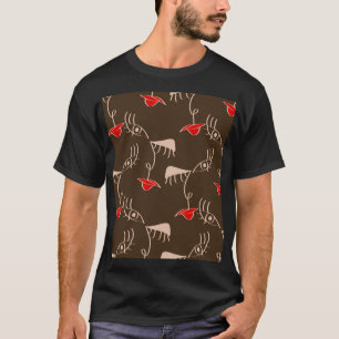One-line woman face: abstract pattern. T-Shirt