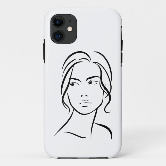 One Line Woman Face Drawing 4  Case-Mate iPhone Case (Back)
