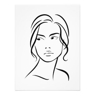 One Line Woman Face Drawing 4 Photo Print