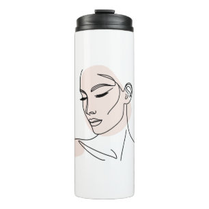 One Line Woman Face Drawing No2 Thermal Tumbler