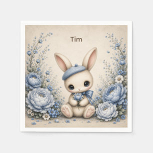 One Little Bunny First Birthday Paper Napkins