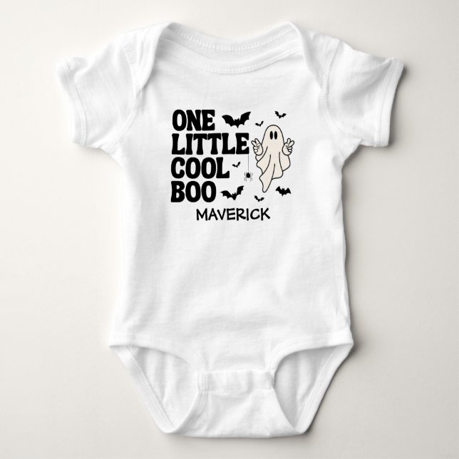 One Little Cool Boo Halloween  Baby Bodysuit (Front)