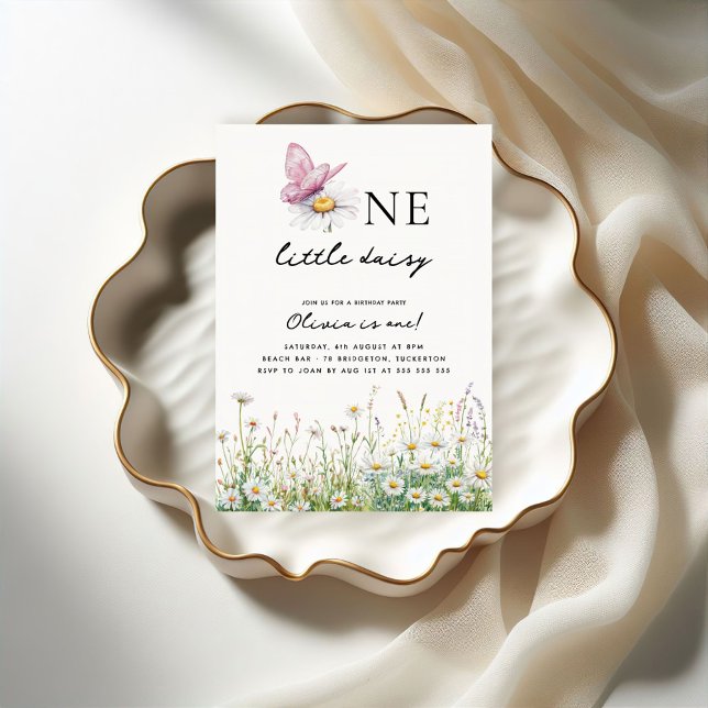 One Little Daisy 1st Birthday Invitation (Creator Uploaded)
