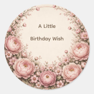 One Little Friend Floral First Birthday Classic Round Sticker
