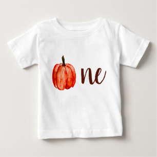 One Little pumpkin orange fall First Birthday Baby T-Shirt