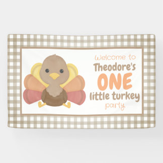 One Little Turkey First Birthday Banner