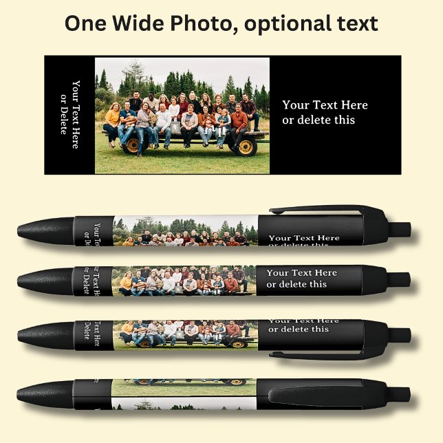 One Long Wide Photo with optional text on Black Black Ink Pen (Creator Uploaded)