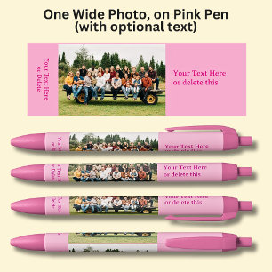 One Long Wide Photo with optional text on Pink Blue Ink Pen