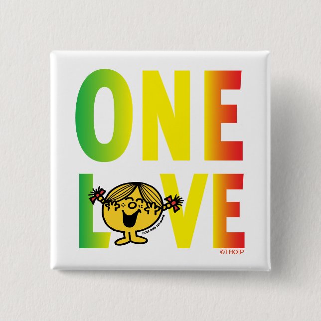 One Love 15 Cm Square Badge (Front)