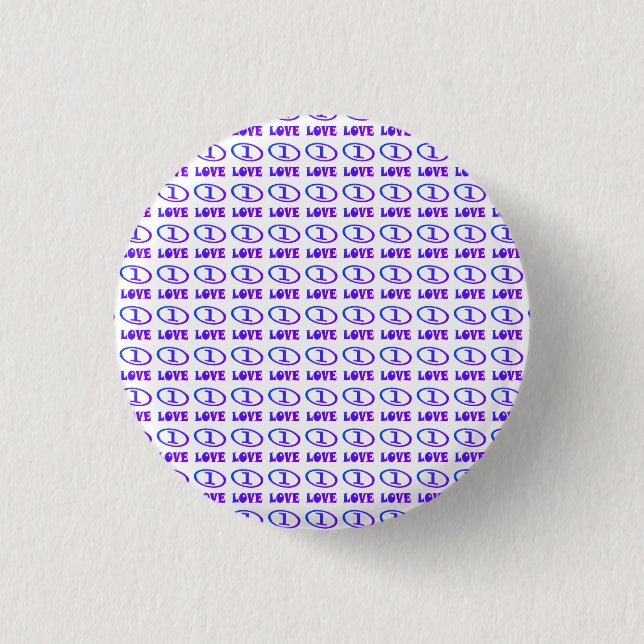 One Love art pattern blue hint of purple           3 Cm Round Badge (Front)