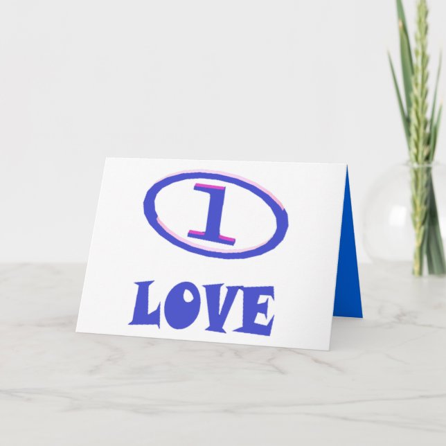 One Love art pattern blue hint of purple           Card (Front)