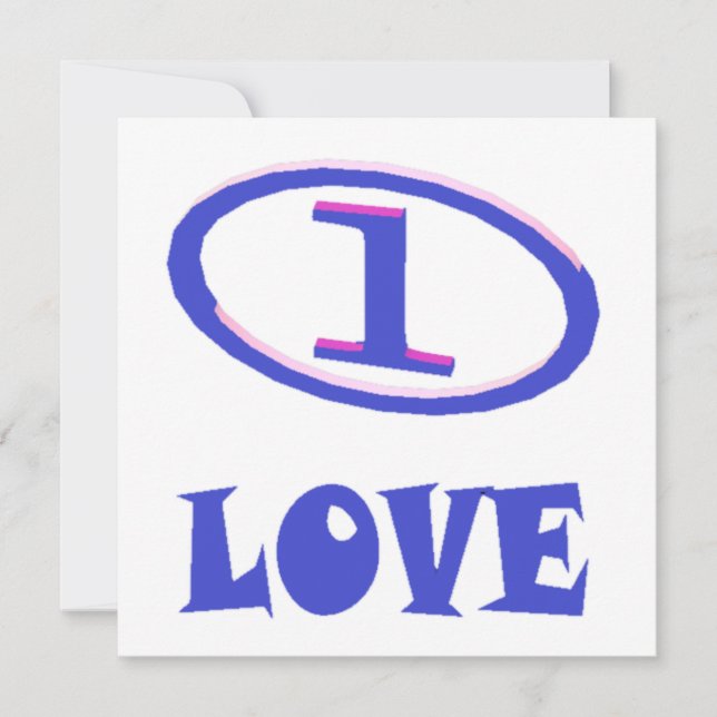 One Love art pattern blue hint of purple           Card (Front)